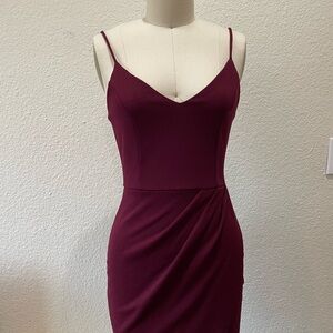 Source Unknown Plum Spaghetti-Strap Mini Dress